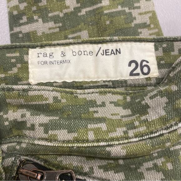 Rag & Bone For Intermix Camo Army Pant Skinny Jeans Zip Side Green Pockets Sz 26 - Picture 4 of 8